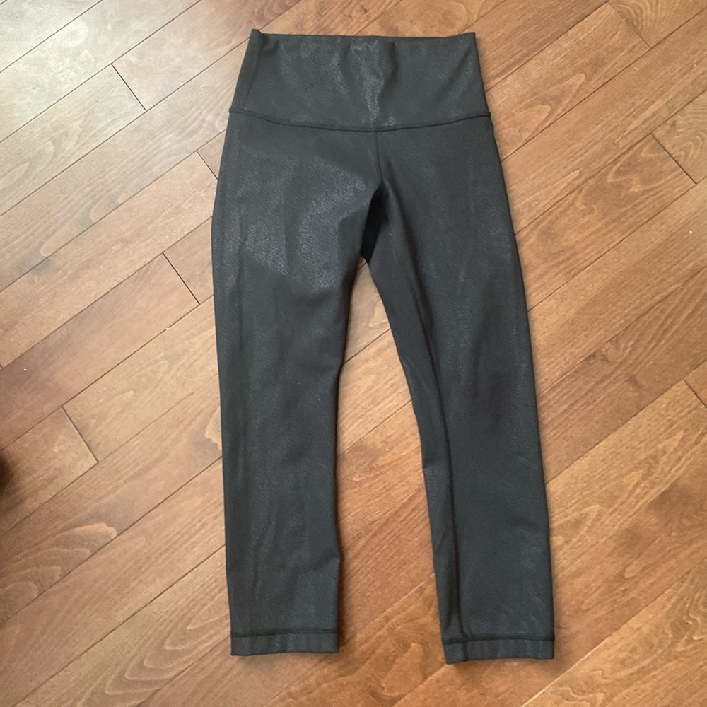 Lululemon black shimmer high-rise leggings
